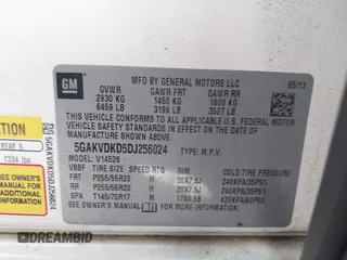 2013 Buick Enclave Premium with VIN 5GAKVDKD5DJ256024, listed as a IAAI auction lot 41794181 with Not Provided miles and . Bid and sale history available at carsss.com. Image 9.