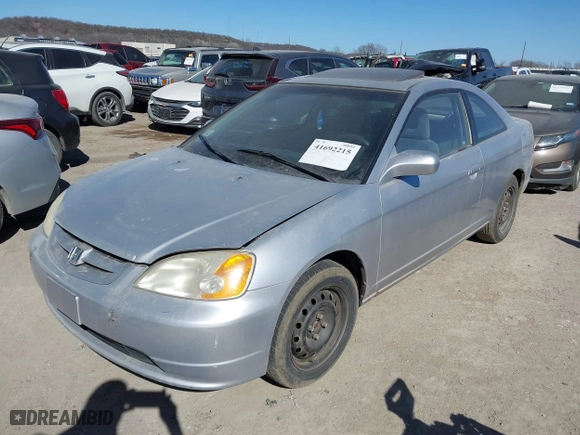 2001 Honda Civic EX with VIN 1HGEM22921L118201, listed as a IAAI auction lot 41692215 with 293,872 mi miles. Bid and sale history available at carsss.com. Image 2.