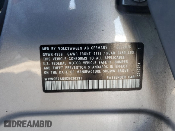 2019 Volkswagen Arteon SEL R-Line с VIN WVWSR7AN5KE026391, выставлен на аукционе Copart как лот 51545145 с пробегом 83 739 миль миль и Списание • Salvage title. История ставок и продаж доступна на DreamBid. Изображение 15.