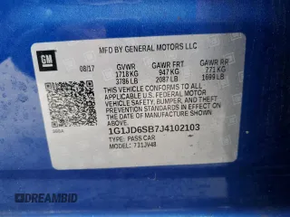 2018 Chevrolet Sonic LT z VIN 1G1JD6SB7J4102103, wystawiony jako Copart lot #85656674 z przebiegiem 29 877 mil mil oraz Szkoda całkowita • Salvage title. Historia ofert i sprzedaży dostępna na DreamBid. Obrazek 14.