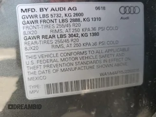 2018 Audi SQ5 Premium Plus with VIN WA1A4AFY5J2203235, listed as a Copart auction lot 59722803 with 46,316 mi miles. Bid and sale history available at carsss.com. Image 14.
