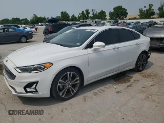 2019 Ford Fusion Titanium with VIN 3FA6P0K91KR217096, listed as a Copart auction lot 57796185 with 84,128 mi miles and Salvage title. Bid and sale history available at DreamBid. Image 1.