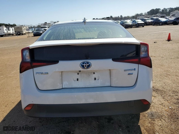 2021 Toyota Prius L Eco with VIN JTDKAMFU7M3136038, listed as a Copart auction lot 48774605 with 0 mi miles and Salvage Title. Bid and sale history available at carsss.com. Image 6.