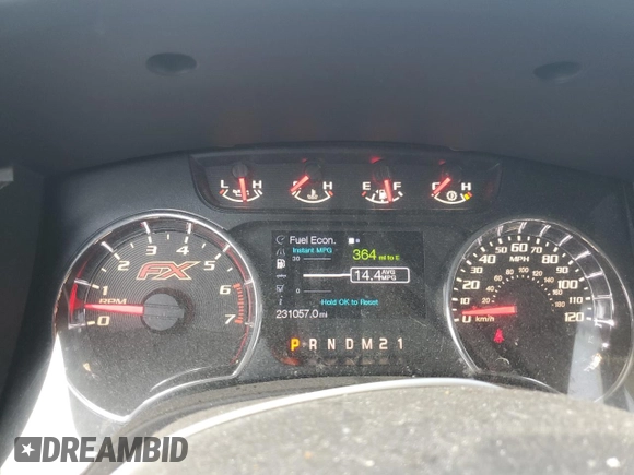 2013 Ford F-150 XL with VIN 1FTFW1EF8DFA98497, listed as a Copart auction lot 55030295 with 231,057 mi miles and Salvage title. Bid and sale history available at DreamBid. Image 9.
