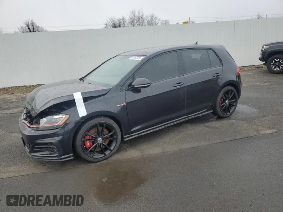 2021 Volkswagen Golf GTI S with VIN 3VW6T7AU1MM003887, listed as a Copart auction lot 50063725 with 52,486 mi miles and Salvage Title. Bid and sale history available at carsss.com. Image 1.