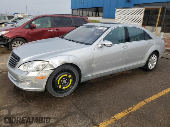 2007 Mercedes-Benz S 550 with VIN WDDNG71XX7A102888, listed as a Copart auction lot 54901285 with 214,792 mi miles and Salvage Title. Bid and sale history available at DreamBid. Image 1.