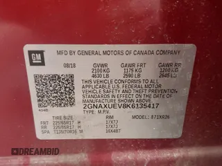 2019 Chevrolet Equinox LT z VIN 2GNAXUEV8K6135417, wystawiony jako Copart lot #54163135 z przebiegiem 60 246 mil mil oraz Szkoda całkowita • Salvage title. Historia ofert i sprzedaży dostępna na DreamBid. Obrazek 13.