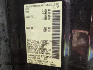 2016 Nissan Maxima Platinum with VIN 1N4AA6AP7GC375057, listed as a IAAI auction lot 42243081 with 175,379 mi miles and . Bid and sale history available at DreamBid. Image 9.