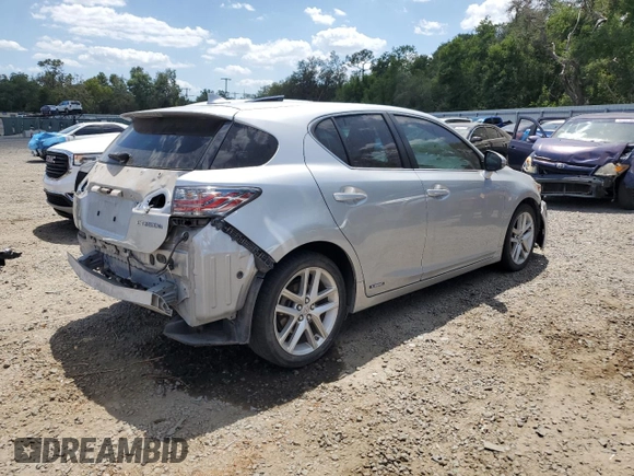 2016 Lexus CT 200h with VIN JTHKD5BH0G2272994, listed as a Copart auction lot 55482345 with 124,615 mi miles and Salvage title. Bid and sale history available at DreamBid. Image 3.