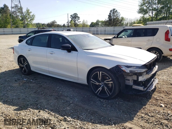 2020 Volvo S90 R-Design with VIN LVYA22MT2LP154745, listed as a Copart auction lot 49153043 with 23,451 mi miles. Bid and sale history available at carsss.com. Image 4.