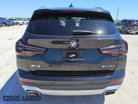 2024 BMW X3 sDrive30i z VIN 5UX43DP00R9V04092, wystawiony jako Copart lot #56058865 z przebiegiem 40 637 mil mil oraz Czysty tytuł • Clean title. Historia ofert i sprzedaży dostępna na DreamBid. Obrazek 6.