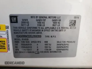 2014 GMC Acadia SLT with VIN 1GKKRRKD2EJ356359, listed as a Copart auction lot 54781065 with 130,618 mi miles and Clean Title. Bid and sale history available at carsss.com. Image 13.