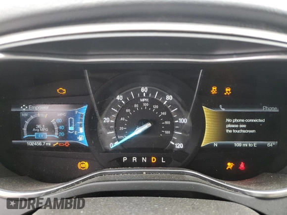 2016 Ford Fusion SE Hybrid with VIN 3FA6P0LU9GR203845, listed as a Copart auction lot 62026805 with 102,456 mi miles and Salvage title. Bid and sale history available at DreamBid. Image 9.