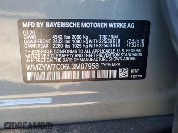 2020 MINI Countryman Cooper S с VIN WMZYW7C06L3M07958, выставлен на аукционе Copart как лот 88361005 с пробегом 39 008 миль миль и Списание • Salvage title. История ставок и продаж доступна на DreamBid. Изображение 14.