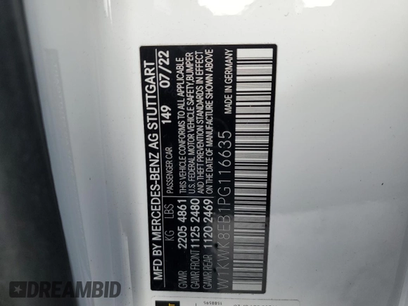 2023 Mercedes-Benz C 300 with VIN W1KWK8EB1PG116635, listed as a Copart auction lot 89201975 with Not Provided miles and Salvage Title. Bid and sale history available at DreamBid. Image 13.