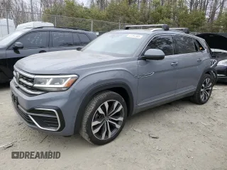 2021 Volkswagen Atlas SEL Premium R-Line with VIN 1V2FE2CA1MC222531, listed as a Copart auction lot 47781305 with 29,002 mi miles and Salvage title. Bid and sale history available at DreamBid. Image 1.