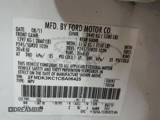 2012 Ford Edge Limited with VIN 2FMDK3KC1CBA06425, listed as a Copart auction lot 42625715 with 109,127 mi miles and Salvage Title. Bid and sale history available at carsss.com. Image 15.
