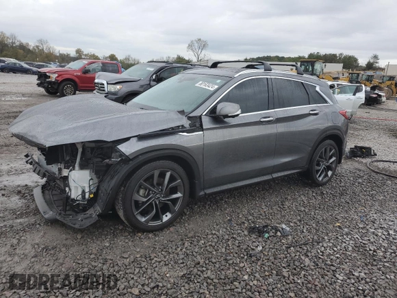 2022 Infiniti QX50 AUTOGRAPH with VIN 3PCAJ5DB6NF116743, listed as a Copart auction lot 80163424 with 22,077 mi miles and Salvage Title. Bid and sale history available at carsss.com. Image 1.