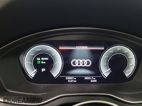 2023 Audi Q5 S line Prestige with VIN WA1F2AFY7P2026613, listed as a Copart auction lot 88807185 with 23,607 mi miles and Salvage Title. Bid and sale history available at carsss.com. Image 9.