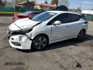 2019 Nissan LEAF SL Plus z VIN 1N4BZ1CP4KC321334, wystawiony jako Copart lot #55829095 z przebiegiem 55 544 mil mil oraz Szkoda całkowita • Salvage title. Historia ofert i sprzedaży dostępna na DreamBid. Obrazek 1.