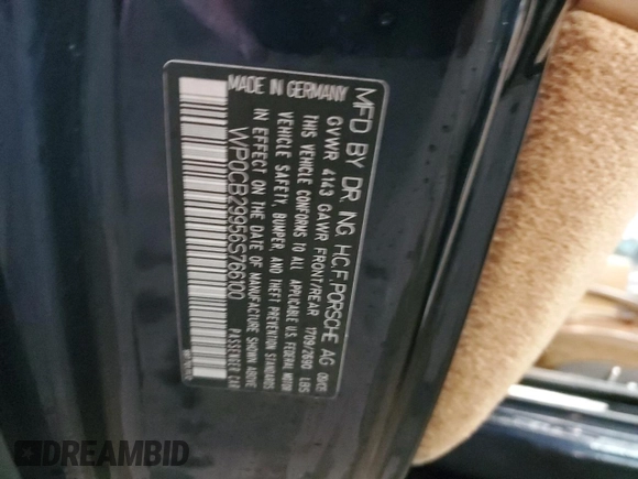 2006 Porsche 911 Carrera S with VIN WP0CB29956S766100, listed as a Copart auction lot 84339714 with 69,310 mi miles and Salvage Title. Bid and sale history available at carsss.com. Image 12.