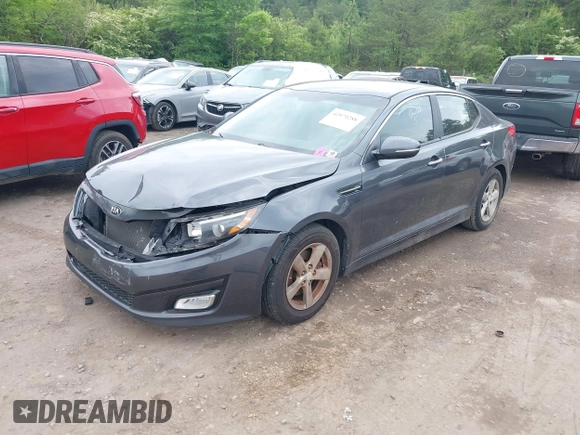 2015 Kia Optima LX with VIN KNAGM4A75F5626707, listed as a IAAI auction lot 42148396 with 84,189 mi miles and . Bid and sale history available at DreamBid. Image 2.