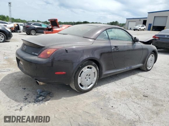 2002 Lexus SC 430 z VIN JTHFN48Y820017434, wystawiony jako Copart lot #56757195 z przebiegiem 148 382 mil mil oraz Szkoda całkowita • Salvage title. Historia ofert i sprzedaży dostępna na DreamBid. Obrazek 3.