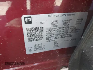 2024 Chevrolet Trax 2RS with VIN KL77LJE23RC079419, listed as a IAAI auction lot 41897294 with Not Provided miles and . Bid and sale history available at DreamBid. Image 9.