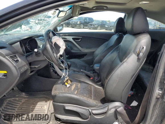 2013 Hyundai Elantra Coupe GS PZEV with VIN KMHDH6AE6DU014924, listed as a Copart auction lot 63874694 with 0 mi miles and Salvage Title. Bid and sale history available at carsss.com. Image 7.