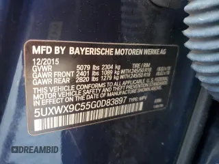 2016 BMW X3 xDrive28i with VIN 5UXWX9C55G0D83897, listed as a Copart auction lot 51317975 with 89,772 mi miles and Salvage Title. Bid and sale history available at DreamBid. Image 14.