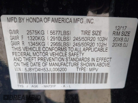 2018 Acura MDX w/Technology Pkg with VIN 5J8YD4H53JL006200, listed as a IAAI auction lot 41881504 with 84,115 mi miles. Bid and sale history available at carsss.com. Image 9.