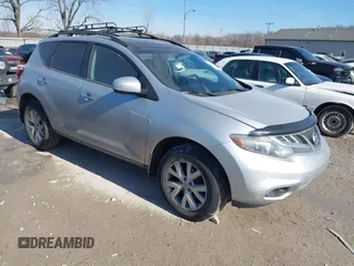 2011 Nissan Murano SL with VIN JN8AZ1MU5BW052323, listed as a IAAI auction lot 41417405 with 135,600 mi miles and . Bid and sale history available at DreamBid. Image 1.