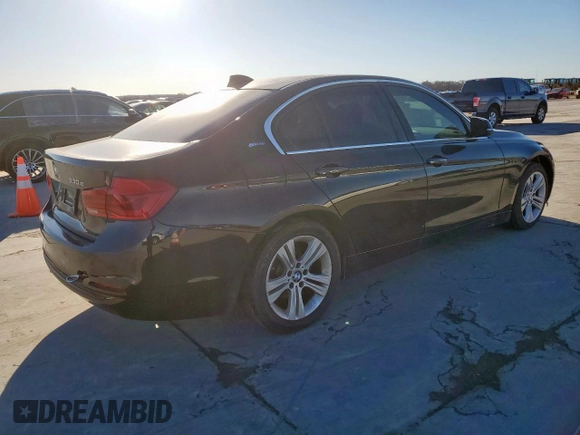 2017 BMW 3 Series 330e iPerformance with VIN WBA8E1C31HA156504, listed as a Copart auction lot 47971015 with 77,396 mi miles and Salvage Title. Bid and sale history available at carsss.com. Image 3.
