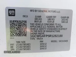 2024 Chevrolet Express Cargo with VIN 1GCWGAFP5R1282188, listed as a IAAI auction lot 42706483 with 10,116 mi miles and . Bid and sale history available at DreamBid. Image 9.