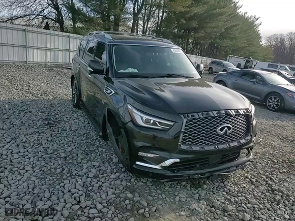 2019 Infiniti QX80 LUXE with VIN JN8AZ2NF3K9681793, listed as a Copart auction lot 49930475 with 83,923 mi miles and Salvage Title. Bid and sale history available at carsss.com. Image 12.