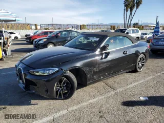2024 BMW 4 Series 430i with VIN WBA23AT02RCR74086, listed as a Copart auction lot 45693975 with 17,281 mi miles and Clean Title. Bid and sale history available at carsss.com. Image 1.