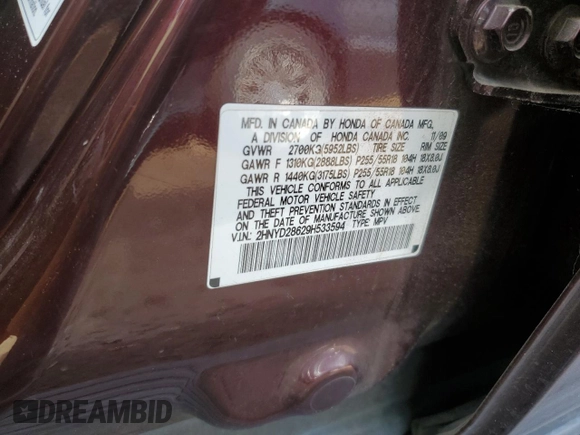 2009 Acura MDX Tech Pkg with VIN 2HNYD28629H533594, listed as a Copart auction lot 47482895 with 199,366 mi miles and Salvage Title. Bid and sale history available at carsss.com. Image 13.