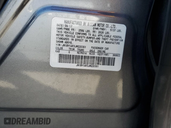 2018 Infiniti Q70 Luxe with VIN JN1BY1AR3JM220301, listed as a Copart auction lot 79569884 with 84,339 mi miles and Salvage title. Bid and sale history available at DreamBid. Image 12.