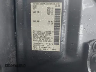 2018 Nissan Maxima SV with VIN 1N4AA6AP0JC394170, listed as a IAAI auction lot 42165841 with 133,689 mi miles and . Bid and sale history available at DreamBid. Image 9.