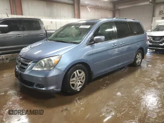 2005 Honda Odyssey EX-L z VIN 5FNRL38725B097759, wystawiony jako Copart lot #49485295 z przebiegiem 199 008 mil mil oraz Szkoda całkowita • Salvage title. Historia ofert i sprzedaży dostępna na DreamBid. Obrazek 1.