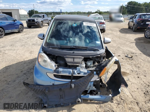 2011 Smart fortwo Pure with VIN WMEEJ3BA8BK429292, listed as a Copart auction lot 72915554 with 126,673 mi miles and Salvage title. Bid and sale history available at DreamBid. Image 5.