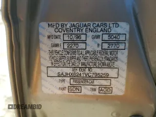 1997 Jaguar XJ with VIN SAJHX6241VC795259, listed as a Copart auction lot 70752854 with Not provided miles and Salvage title. Bid and sale history available at DreamBid. Image 12.
