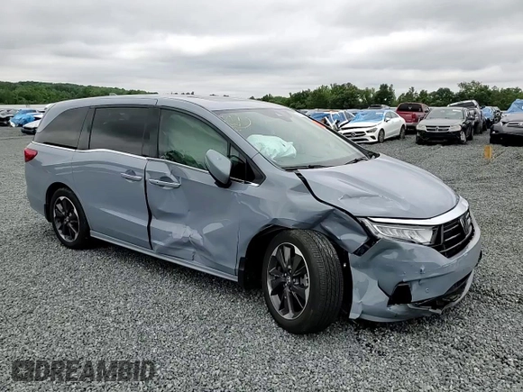 2023 Honda Odyssey Elite with VIN 5FNRL6H90PB071988, listed as a Copart auction lot 58589585 with 12,998 mi miles and Salvage title. Bid and sale history available at DreamBid. Image 14.
