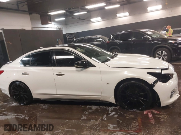 2014 Infiniti Q50 Sport with VIN JN1BV7AR4EM705418, listed as a IAAI auction lot 41698553 with 124,554 mi miles and . Bid and sale history available at carsss.com. Image 14.