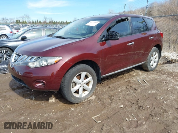 2009 Nissan Murano SL with VIN JN8AZ18U39W010043, listed as a IAAI auction lot 41772943 with 219,818 mi miles and . Bid and sale history available at DreamBid. Image 2.