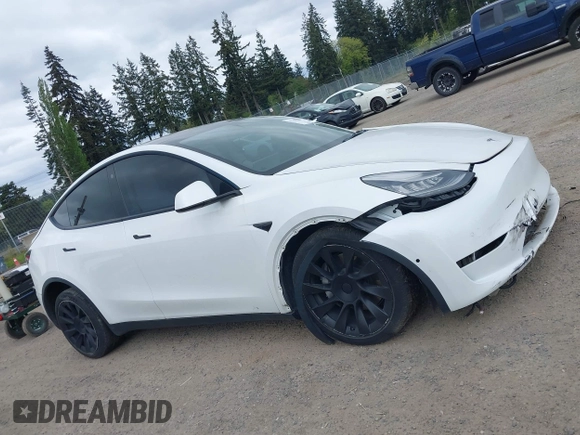 2021 Tesla Model Y Standard Range with VIN 5YJYGDED9MF121828, listed as a IAAI auction lot 42119518 with 34,454 mi miles and . Bid and sale history available at carsss.com. Image 12.