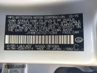 2016 Lexus ES 300h z VIN JTHBW1GG7G2115384, wystawiony jako IAAI lot #42103591 z przebiegiem 86 598 mil mil oraz . Historia ofert i sprzedaży dostępna na DreamBid. Obrazek 9.