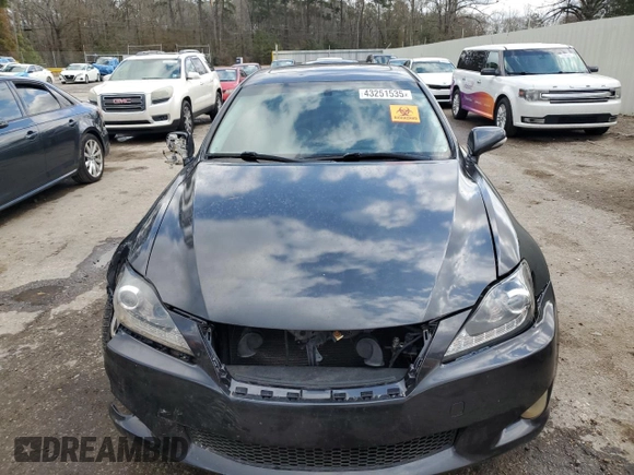 2010 Lexus IS 350 with VIN JTHBE5C24A5024437, listed as a Copart auction lot 43251535 with 154,276 mi miles and Clean Title. Bid and sale history available at DreamBid. Image 5.