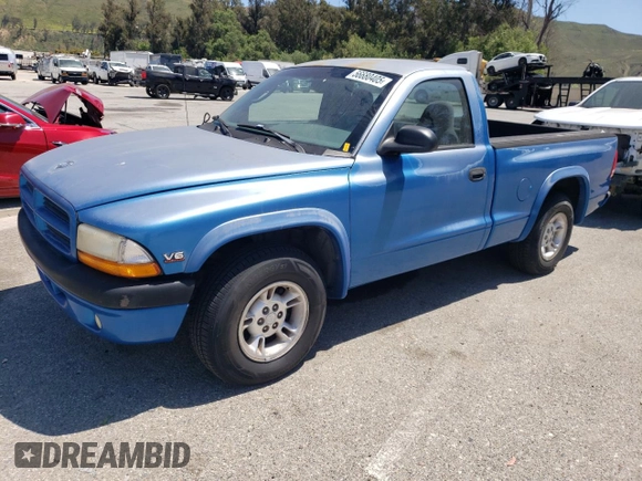 2000 Dodge Dakota z VIN 1B7FL26X5YS682973, wystawiony jako Copart lot #56680405 z przebiegiem 90 762 mil mil oraz Czysty tytuł • Clean title. Historia ofert i sprzedaży dostępna na DreamBid. Obrazek 1.