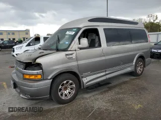 2023 Chevrolet Express Cargo with VIN 1GCWGAFP6P1121734, listed as a Copart auction lot 77394704 with Not provided miles and Salvage title. Bid and sale history available at DreamBid. Image 1.